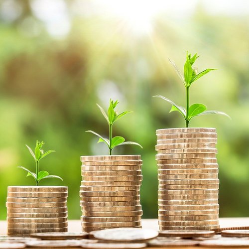 Werbemotiv Geld anlegen - Münzen