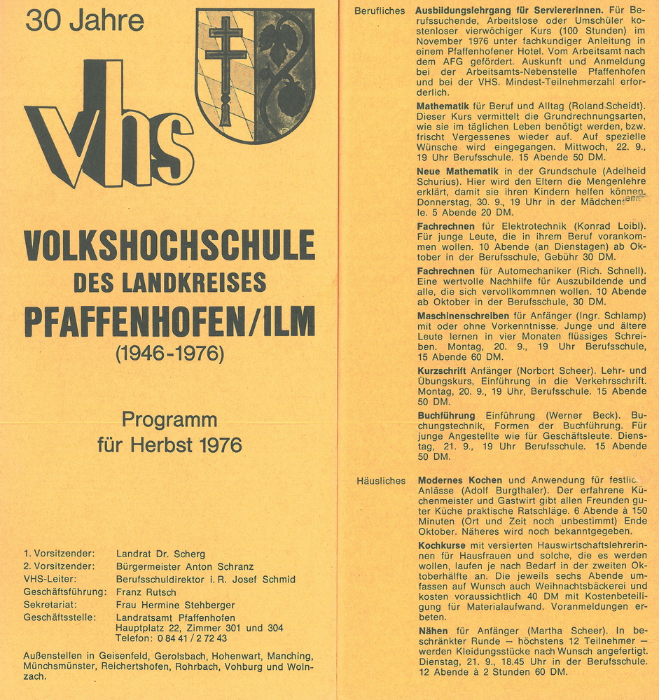 30 Jahre vhs Programm-Flyer
